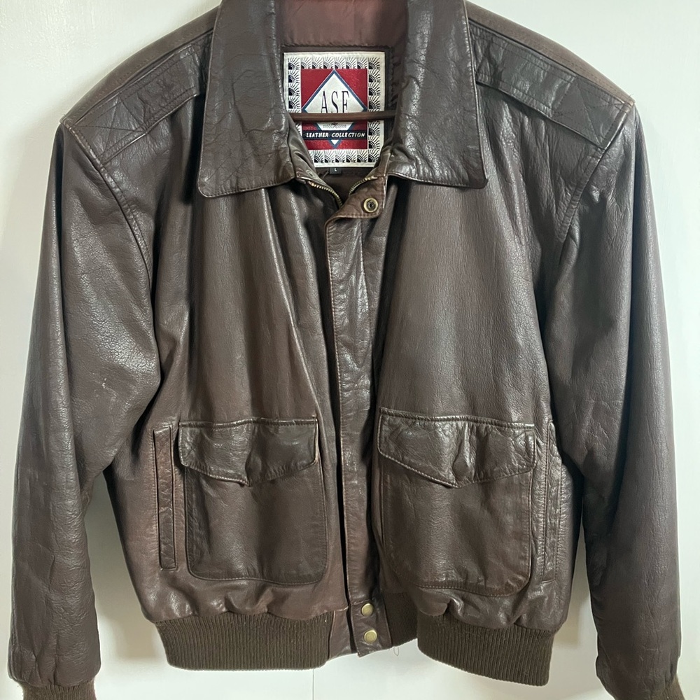 Men’s vintage (80’s) Leather Bomber Jacket